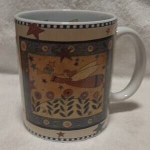 Lang & Wise Angels Above Us Collector Mug 1997 Ceramic Painted Stars